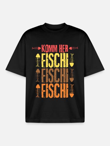 Come here Fischi Fischi Fischi Fischi - Boxy Heavyweight Unisex Organic T-Shirt by Stanley/Stella - black