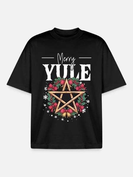 Joyeux Noël de Noël - T-shirt unisexe boxy épais biologique Stanley/Stella - noir