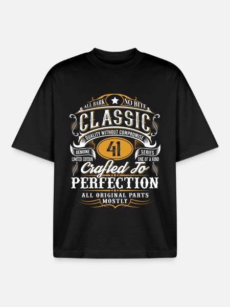 41st Birthday - Boxy Heavyweight Unisex Organic T-Shirt by Stanley/Stella - black