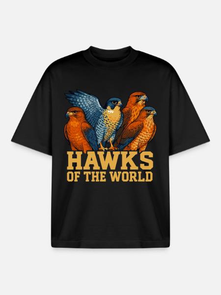 Halcones del mundo Observación de aves de cetrería - Camiseta unisex boxy orgánica de Stanley/Stella - negro