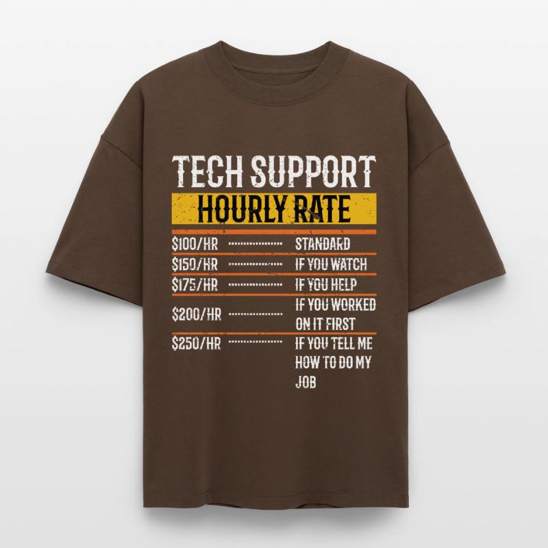 Tech Support Hourly Rate Programmer Technical Boxy Heavyweight Unisex Organic T-Shirt von Stanley/Stella