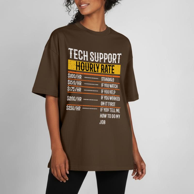 Tech Support Hourly Rate Programmer Technical Boxy Heavyweight Unisex Organic T-Shirt von Stanley/Stella
