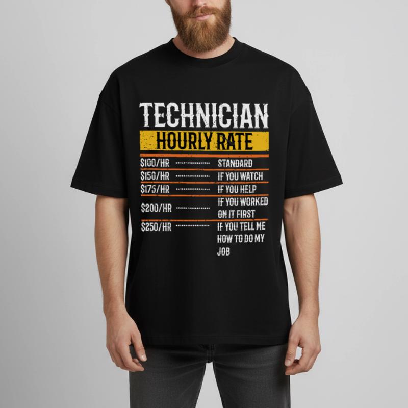 Technician Hourly Rate Maintenance Technician Tech Boxy Heavyweight Unisex Organic T-Shirt by Stanley/Stella
