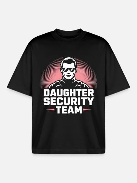 Daughter Security Team – Father Bodyguard - Boxy Heavyweight Unisex Organic T-Shirt by Stanley/Stella - black