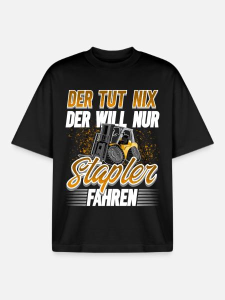 Staplerfahrer Lagerist - Boxy Heavyweight Unisex Organic T-Shirt von Stanley/Stella - Schwarz