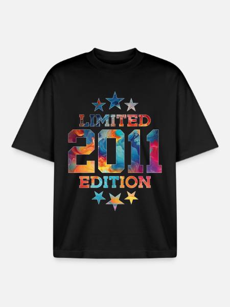 LIMITED EDITION 2011 15TH BIRTHDAY - Boxy Heavyweight Unisex Organic T-Shirt by Stanley/Stella - black