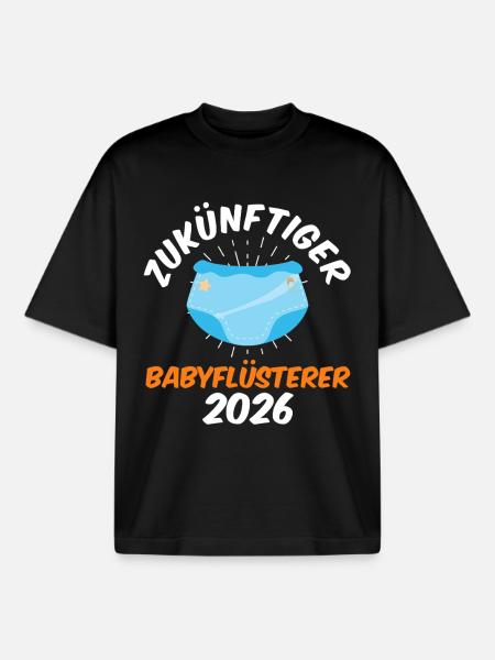 FUTURE BABY WHISPERER 2026 Funny - Boxy Heavyweight Unisex Organic T-Shirt by Stanley/Stella - black