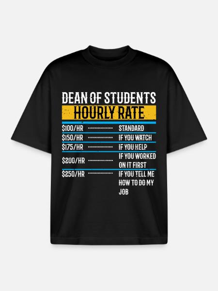 Lustiger Dekan der Studenten Stundensatz - Boxy Heavyweight Unisex Organic T-Shirt von Stanley/Stella - Schwarz