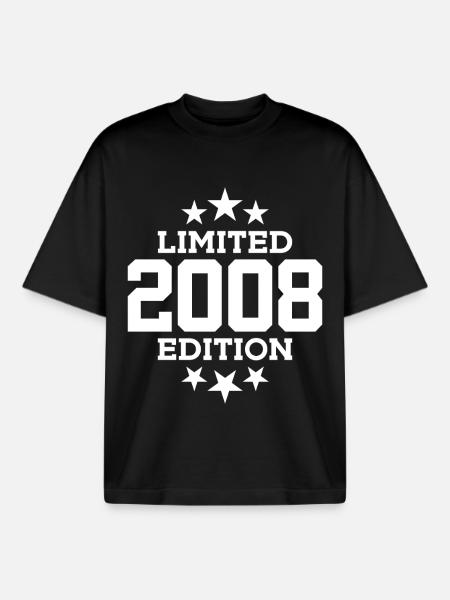 LIMITED EDITION 2008 18TH BIRTHDAY - Boxy Heavyweight Unisex Organic T-Shirt by Stanley/Stella - black