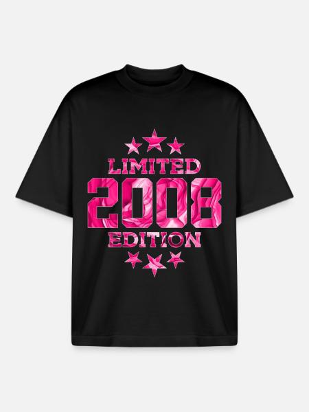 LIMITED EDITION 2008 18TH BIRTHDAY - Boxy Heavyweight Unisex Organic T-Shirt by Stanley/Stella - black