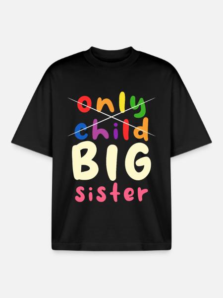 Große Schwester Stolz Design - Boxy Heavyweight Unisex Organic T-Shirt von Stanley/Stella - Schwarz