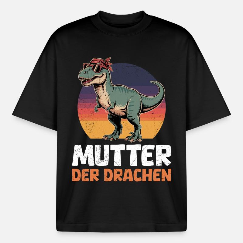 Werdende Mama MUTTER DER DRACHEN Lustiges - Boxy Heavyweight Unisex Organic T-Shirt von Stanley/Stella - Schwarz