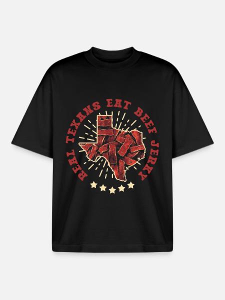 Beef Jerky Dried Meat Biltong Pemmican - Boxy Heavyweight Unisex Organic T-Shirt by Stanley/Stella - black
