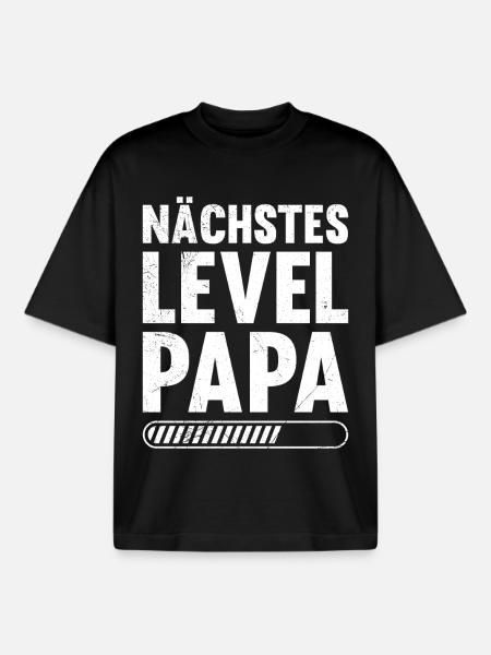 Gamer NEXT LEVEL DAD Funny - Boxy Heavyweight Unisex Organic T-Shirt by Stanley/Stella - black