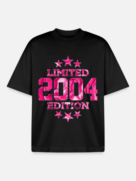 LIMITED EDITION 2004 22ND BIRTHDAY - Boxy Heavyweight Unisex Organic T-Shirt by Stanley/Stella - black