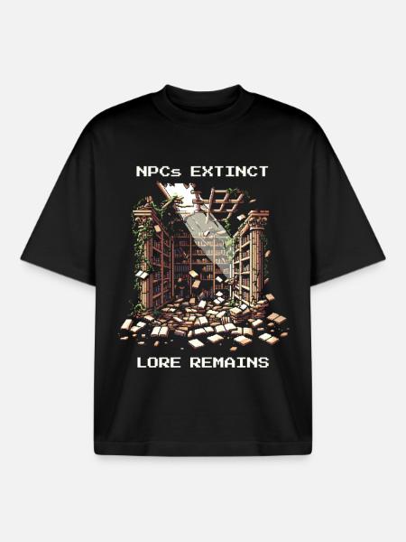 NPCs gone, lore stays | Post-apocalyptic - Boxy Heavyweight Unisex Organic T-Shirt by Stanley/Stella - black