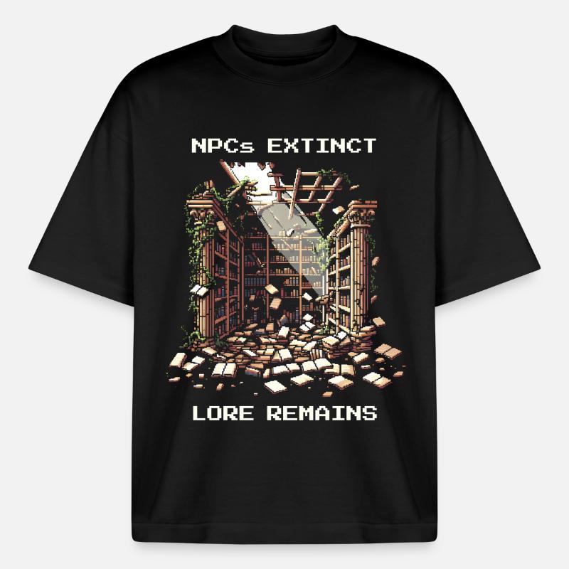Les PNJ disparus, l’histoire reste | Post-apocalyptique - T-shirt unisexe boxy épais biologique Stanley/Stella - noir