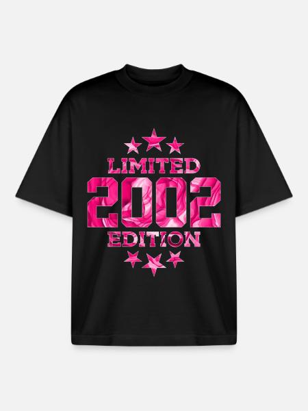 LIMITED EDITION 2002 24TH BIRTHDAY - Boxy Heavyweight Unisex Organic T-Shirt by Stanley/Stella - black