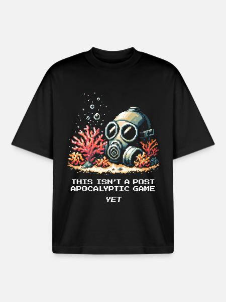 No post-apocalypse yet | Sea, Climate, Protection - Boxy Heavyweight Unisex Organic T-Shirt by Stanley/Stella - black