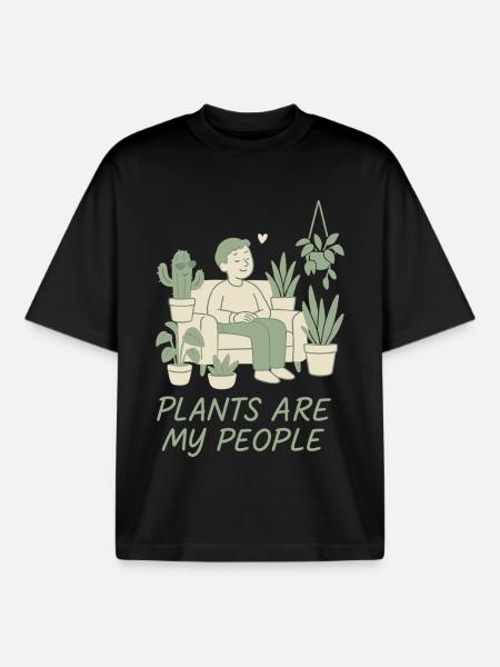 Pflanzen Sind Meine Freunde - Boxy Heavyweight Unisex Organic T-Shirt von Stanley/Stella - Schwarz