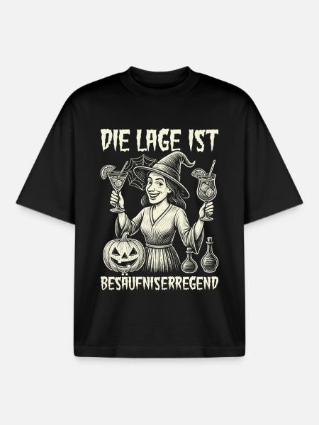 The situation is drunkenness - Boxy Heavyweight Unisex Organic T-Shirt by Stanley/Stella - black
