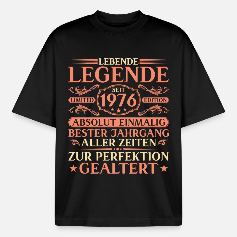 50. Geburtstag Absolut Einmalig seit 1976 - Boxy Heavyweight Unisex Organic T-Shirt von Stanley/Stella - Schwarz