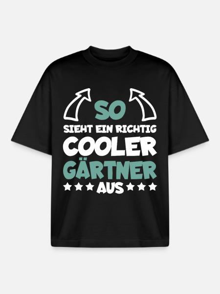 Really Cool Gardener Funny Saying Gift - Boxy Heavyweight Unisex Organic T-Shirt by Stanley/Stella - black