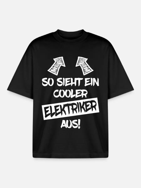 Cool Electrician Funny Saying Gift - Boxy Heavyweight Unisex Organic T-Shirt by Stanley/Stella - black