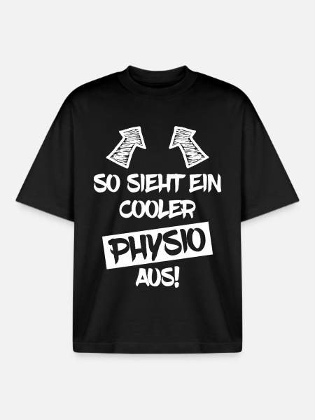 Cool Physio Physiotherapist Funny Saying - Boxy Heavyweight Unisex Organic T-Shirt by Stanley/Stella - black
