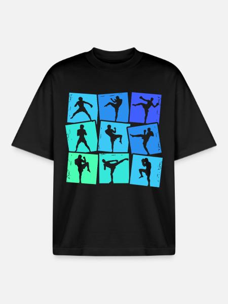 Kickboxing Kickboxer Muay Thai Boys Kids - Boxy Heavyweight Unisex Organic T-Shirt by Stanley/Stella - black