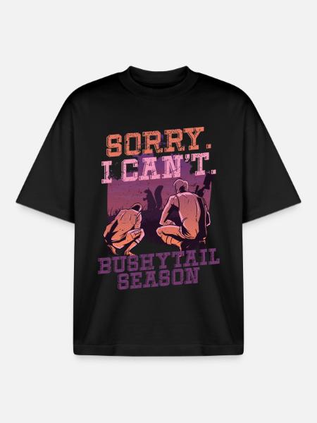 Eichhörnchenjäger Baumratte Bushy Tail Season - Boxy Heavyweight Unisex Organic T-Shirt von Stanley/Stella - Schwarz