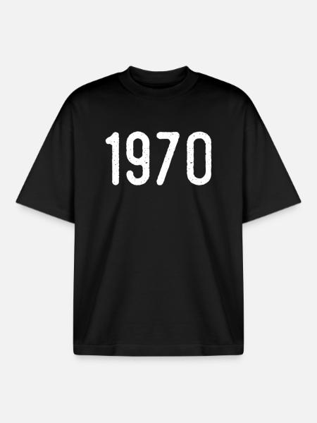 Awesome since 1970 | 1970 gift - Boxy Heavyweight Unisex Organic T-Shirt by Stanley/Stella - black