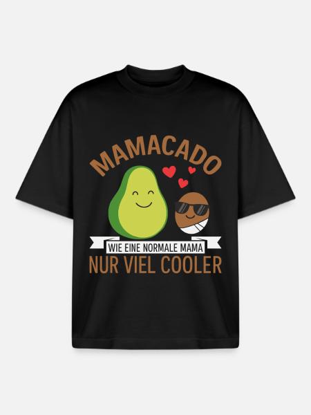 Future Mom MAMACADO MUCH COOLER Funny - Boxy Heavyweight Unisex Organic T-Shirt by Stanley/Stella - black