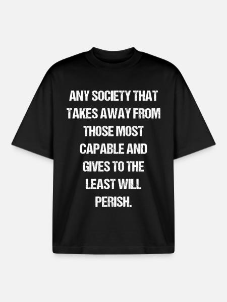 toute société qui prive ces - T-shirt unisexe boxy épais biologique Stanley/Stella - noir