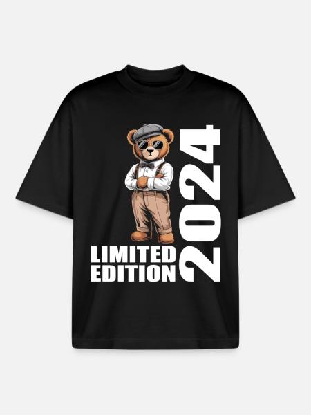2024 Édition Limitée Ours Anniversaire 2024 - T-shirt unisexe boxy épais biologique Stanley/Stella - noir