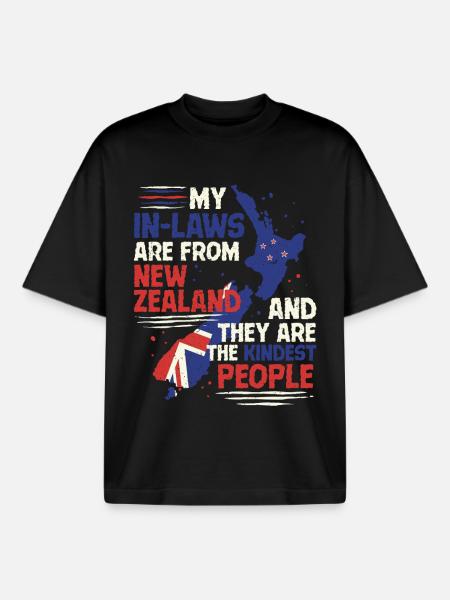 Neuseeland Verwandte Schwiegermutter - Boxy Heavyweight Unisex Organic T-Shirt von Stanley/Stella - Schwarz