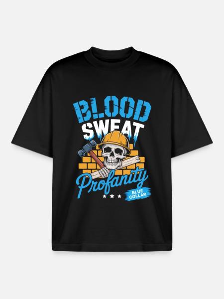 Blue Collar Arbeiter Handwerk Bauarbeiter - Boxy Heavyweight Unisex Organic T-Shirt von Stanley/Stella - Schwarz