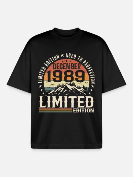 December 1989 - Boxy Heavyweight Unisex Organic T-Shirt by Stanley/Stella - black