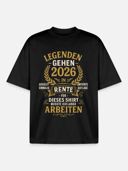 Legender går på pension i 2026 Long Works - Stanley/Stella unisex boxy heavyweight T-shirt økologisk - sort