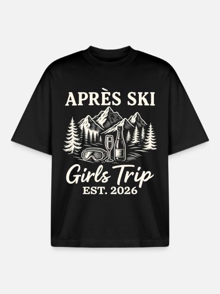 Après Ski Girls Trip 2026 - Boxy Heavyweight Unisex Organic T-Shirt by Stanley/Stella - black