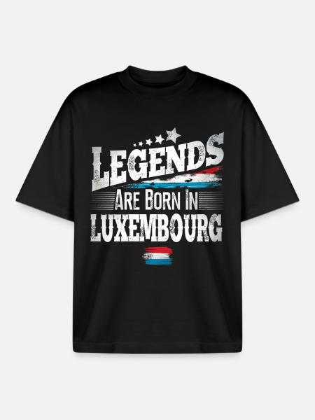 Luxembourg Birthday - Boxy Heavyweight Unisex Organic T-Shirt by Stanley/Stella - black