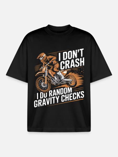 Random Gravity Checks Motocross - Boxy Heavyweight Unisex Organic T-Shirt by Stanley/Stella - black