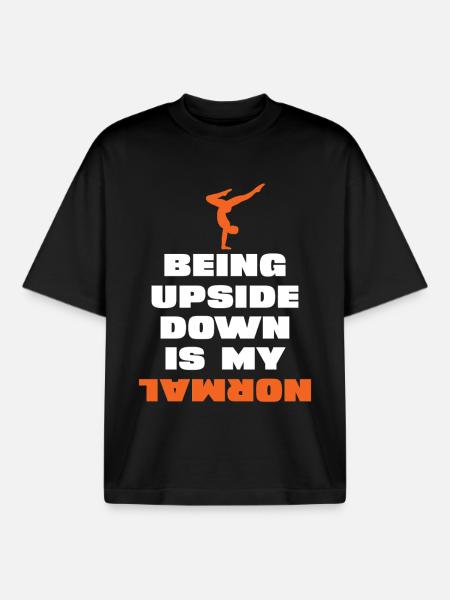 Upside down is my normal - Boxy Heavyweight Unisex Organic T-Shirt by Stanley/Stella - black