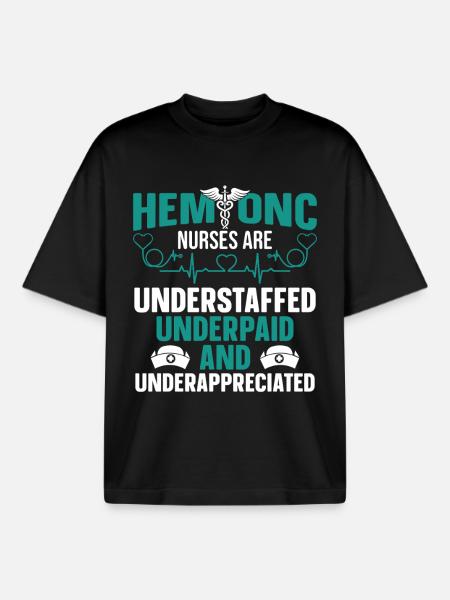  Hematology Nursing Department Hem/Onc Nurse - Boxy Heavyweight Unisex Organic T-Shirt by Stanley/Stella - black