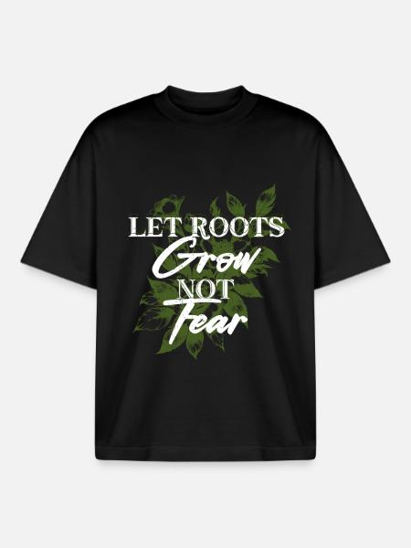 Humanity Equality Let Roots Grow - Boxy Heavyweight Unisex Organic T-Shirt by Stanley/Stella - black