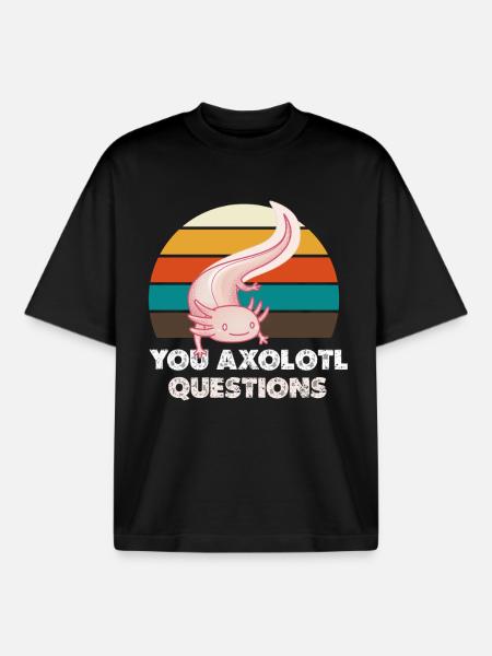 Axolotl Sunset Retro - Boxy Heavyweight Unisex Organic T-Shirt by Stanley/Stella - black