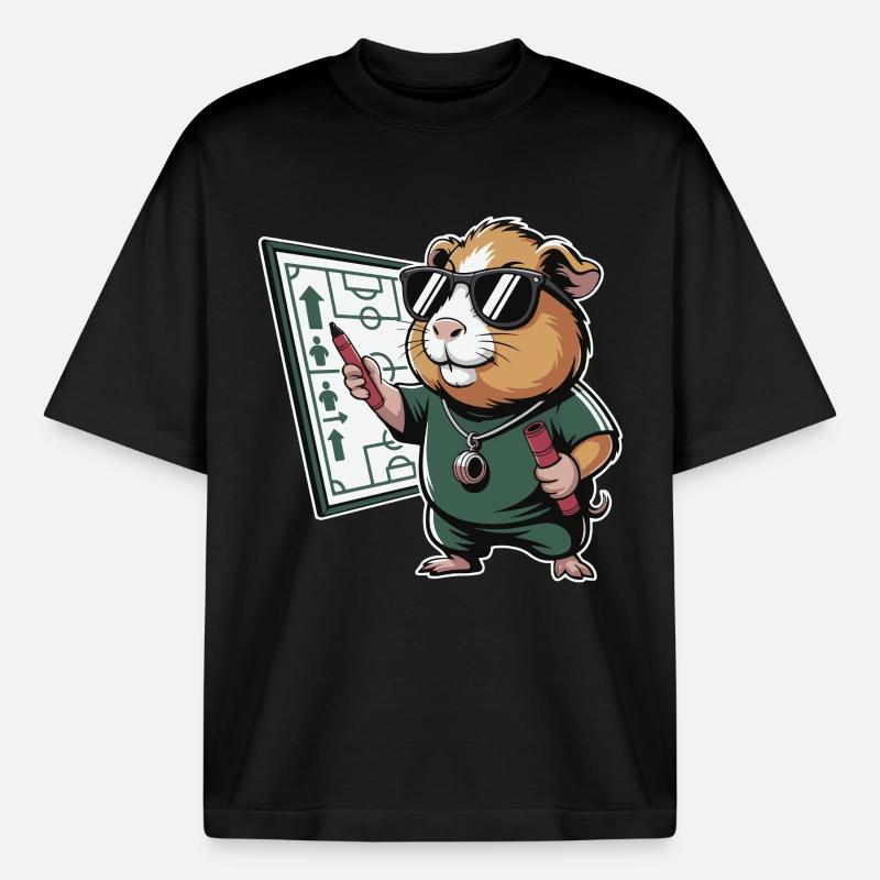 Hamster Coach mit Spielplan - Boxy Heavyweight Unisex Organic T-Shirt von Stanley/Stella - Schwarz