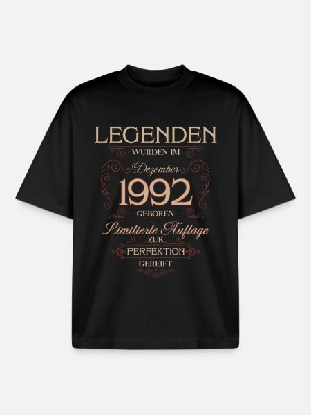 33rd Birthday Legend December 1992 - Boxy Heavyweight Unisex Organic T-Shirt by Stanley/Stella - black