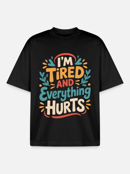 Fitness Gym Workout: Jeg er træt og laver alt - Stanley/Stella unisex boxy heavyweight T-shirt økologisk - sort