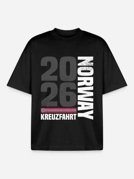 Norway Cruise 2026 - Boxy Heavyweight Unisex Organic T-Shirt by Stanley/Stella - black